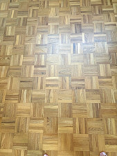 Parquet Wood Flooring Tiles Brown Varnished Medium Gloss Glue Down Smooth