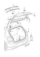 Tapicería genuina VW Polo Derby Vento-IND para alerón trasero 2G6827699B