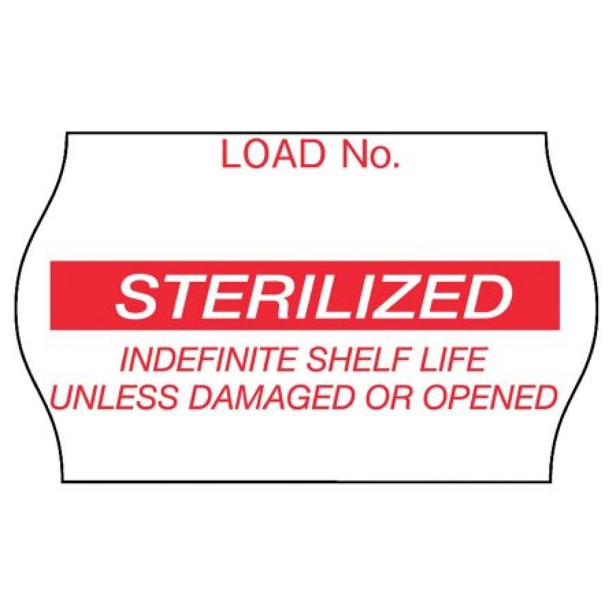 Comply Pre-Printed Label Sterilization Label Red Script .625x1.125", 1125 Labels
