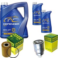 Mann Inspektionspaket 7L Mannol Defender 10W-40 FüR Nissan Terrano II 3.0 Di 4WD