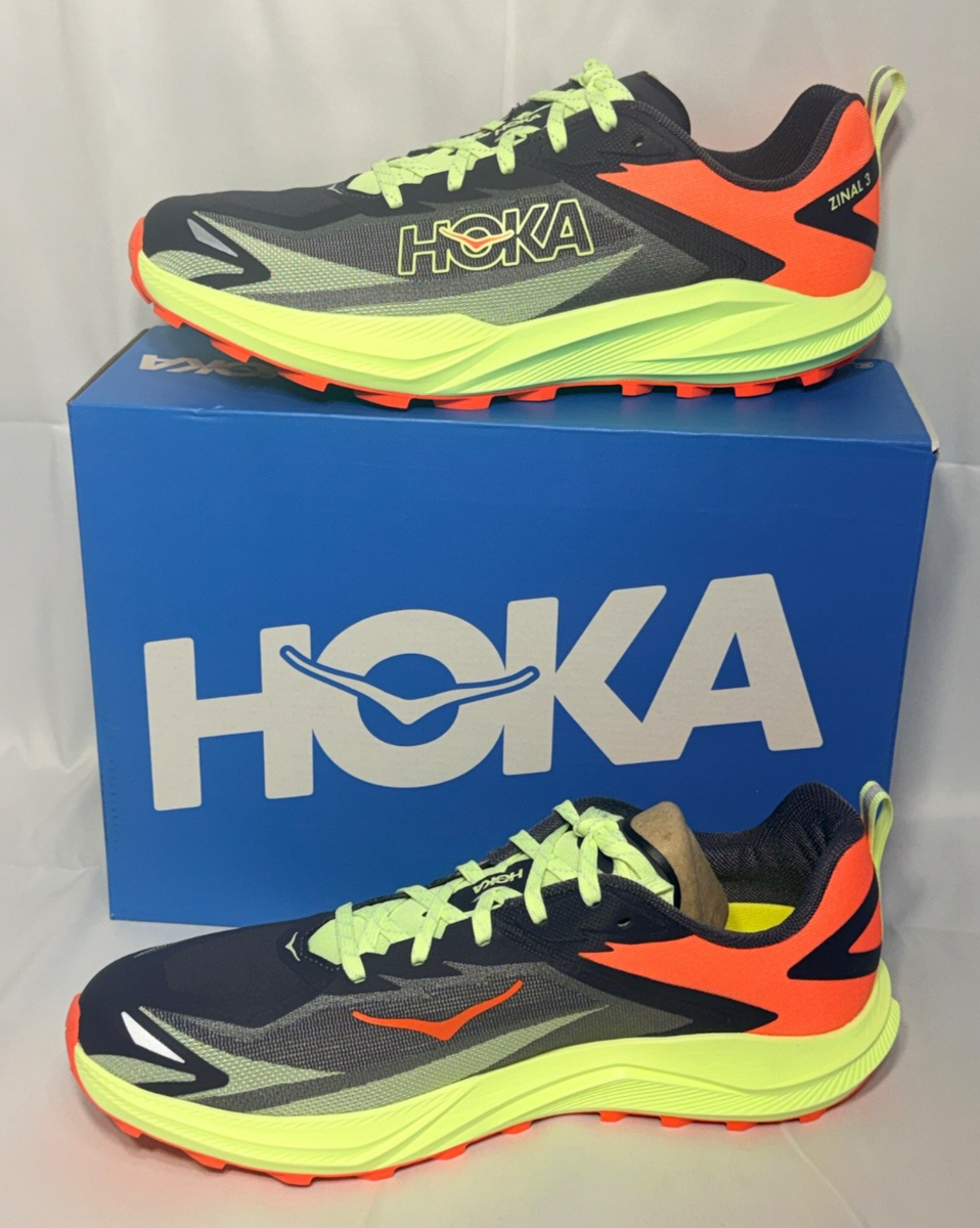 HOKA Zinal 3 Trail Running Shoes Squid Ink Neon Yuzu Men's 10.5 D