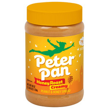 Peter Pan Creamy Honey Roasted Peanut Butter, Smooth, Gluten-Free, 40 oz. Jar.