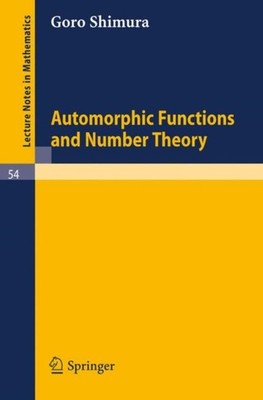 Shimura - Automorphic Functions and Number Theory - New paperback or s - X555z