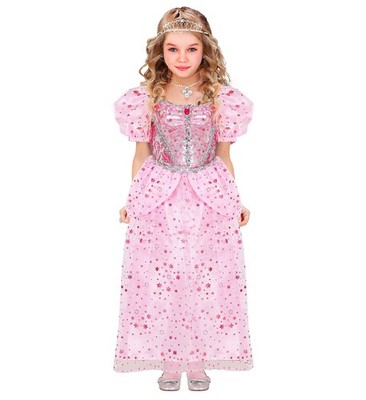 Widmann Kinderkostüm Prinzessin rosa Sterne Puffärmel Mädchen Kostüm Sternchen
