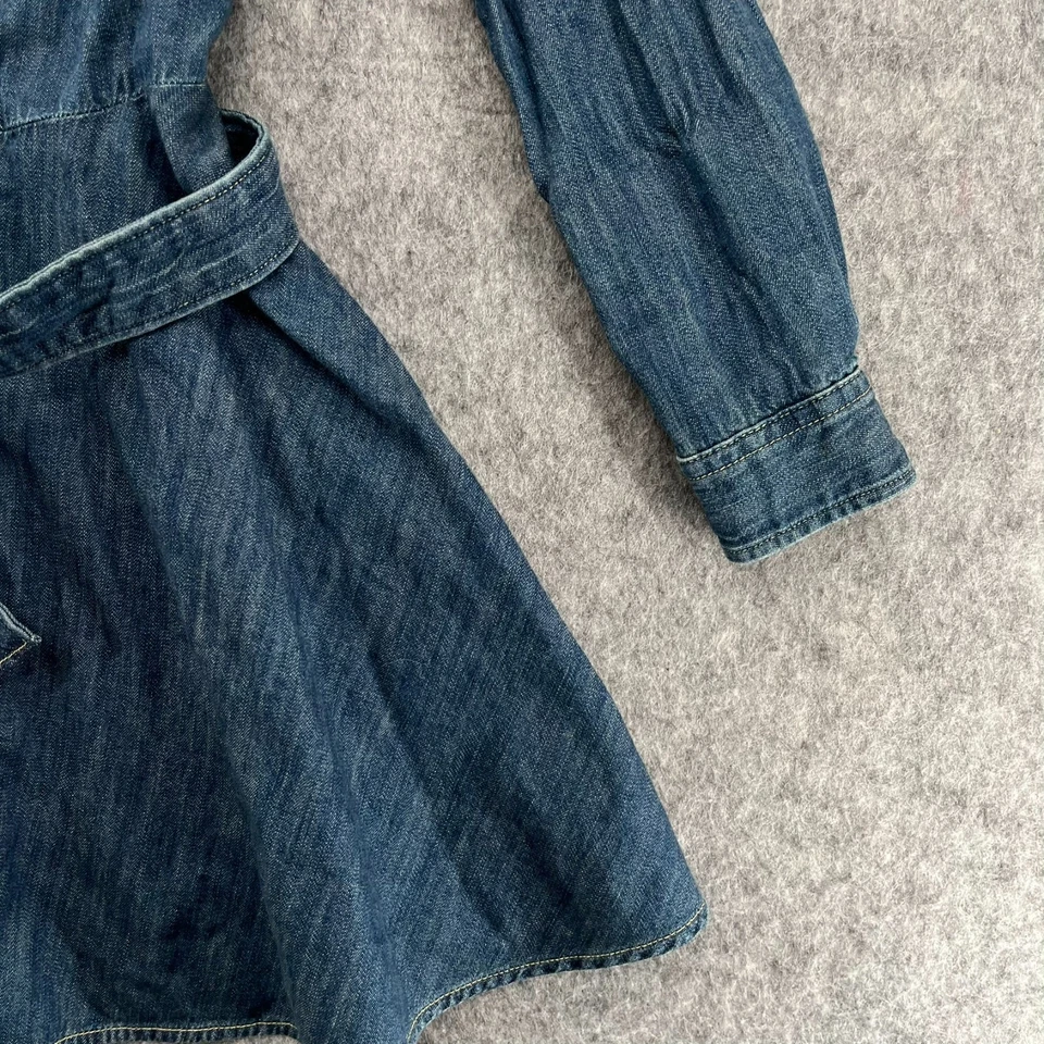 Polo Ralph Lauren 女孩 6 码牛仔布纽扣衬衫连衣裙领 — 第 3/4 张图片