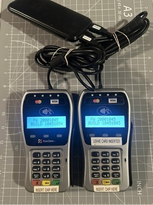  LOT OF 2 FIRST DATA FD-35 CREDIT CARD READER PROCESSORS EMV NFC PIN PAD
