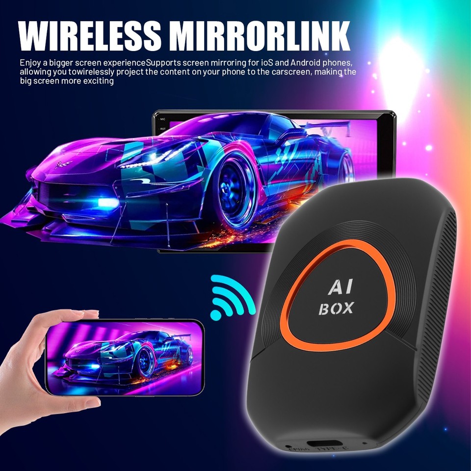 Wireless CarPlay AI box Android Auto Adapter Converter w/ Netflix ...