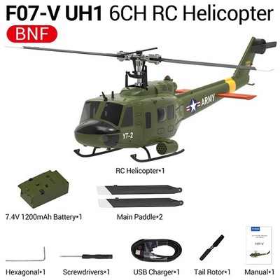 Yuxiang F07V UH1 Huey RC Hubschrauber 6-Achse Gyro 6CH 3D 2,4G FUTABA S-FHSS BNF