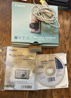 Canon Power Shot Manuals (Lot of 2) Camera  Manual & Camera Cords SD940, A70,A60