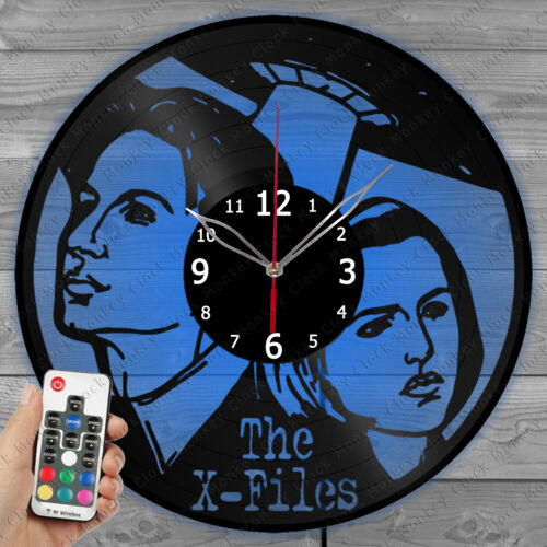 LED Vinyl Clock The X-Files Light Vinyl Record Wall Clock Decor Home 3250 - Picture 1 of 12