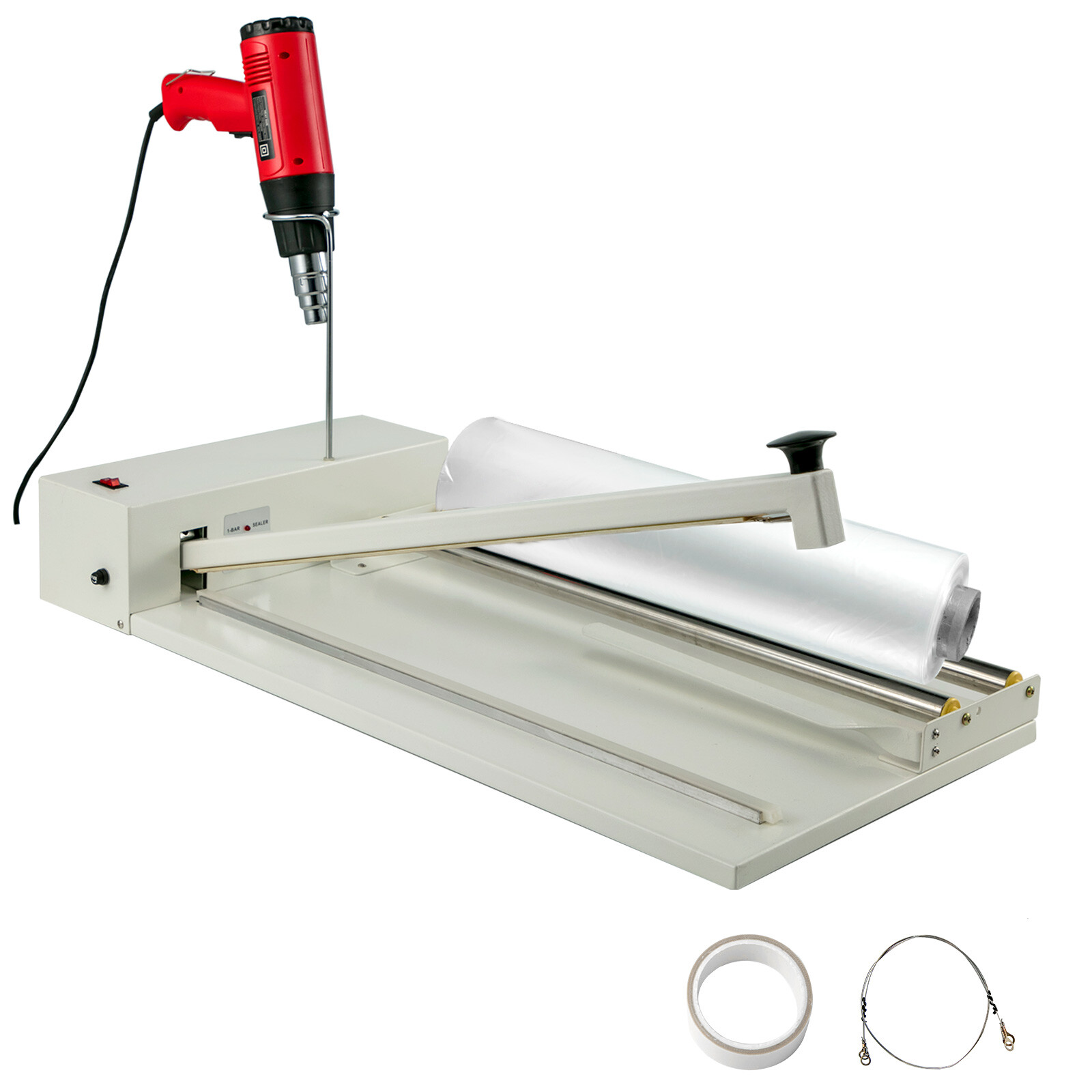 Uimoso24" Shrink Wrap Machine I-Bar Heat Sealer System w/1800W Heat Gun and Film