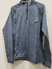 ALL IN MOTION Blue 1/4 Zip Sweatshirt Side Zip Pocket Thumbholes SIZE MEDIUM NEW