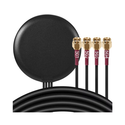 5G NR 4G LTE MIMO Adhesive Magnet Mount IP67 antenna with LMR100 Cable SMA male