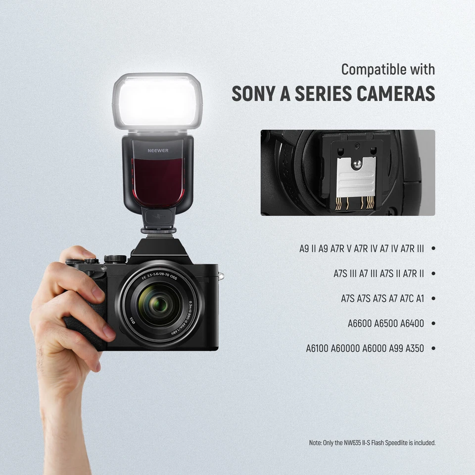 NEEWER NW635II-S TTL Camera Flash Speedlite with Soft Diffuser for Sony A9 II A9 - Image 3 of 4