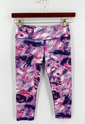 Scorpio Sol Womens Size S Pink Purple Marble Athletic Workout Leggings Cropped
