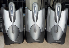 LOT OF 3 PLANTRONICS CS50 WIRELESS OFFICE HEADSET SYSTEM