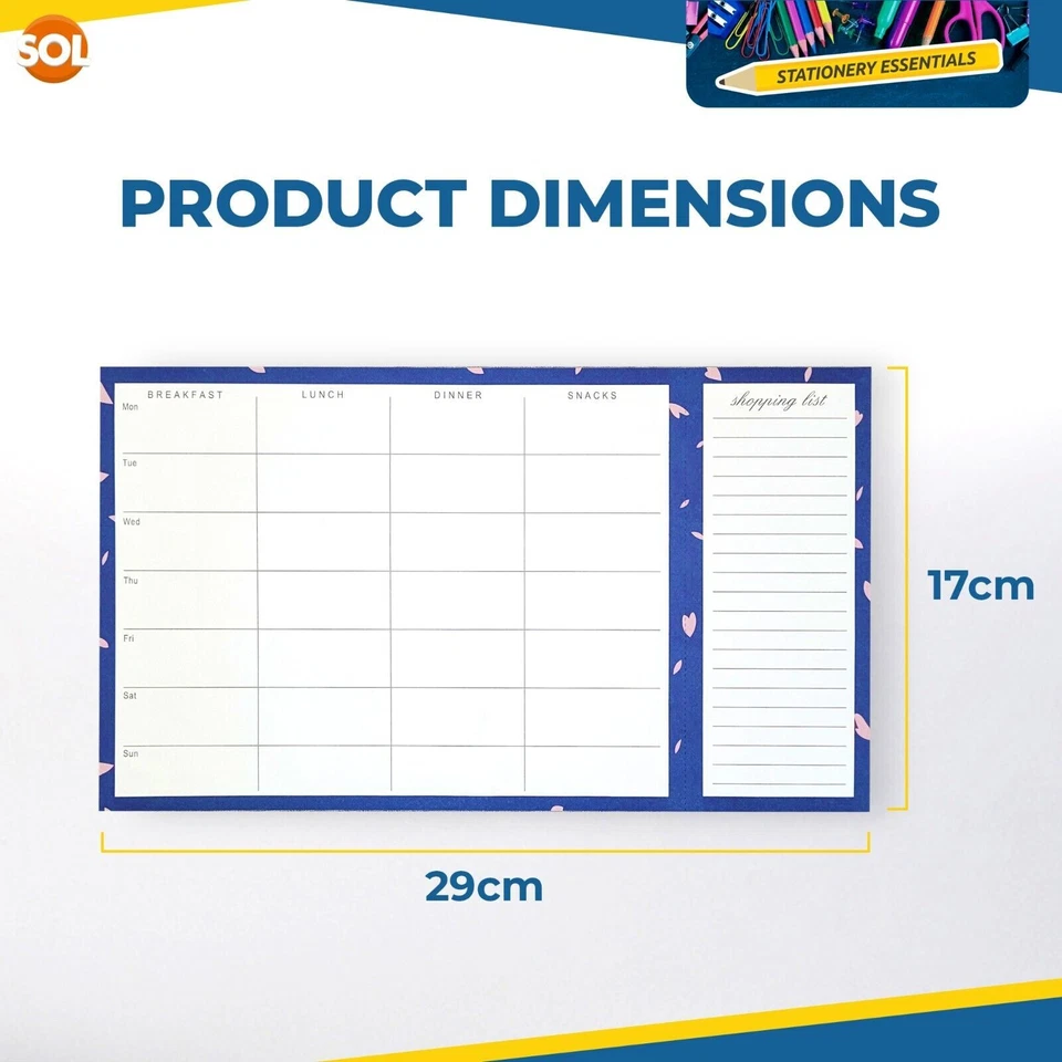 Magnetic Weekly Meal Planner and Shopping List Fridge Note Pad 52 Tear Off Pages - Image 2 of 4
