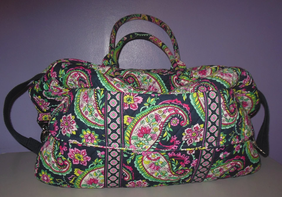Vera Bradley Bolso de Viaje Grande 3 Piezas Mini Bandolera y Muñequera Pétalo Paisley Foto 2 de 4