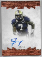 SHAQ THOMPSON 2015 LEAF ULTIMATE DRAFT ON-CARD AUTOGRAPH AUTO RC /99 PANTHERS