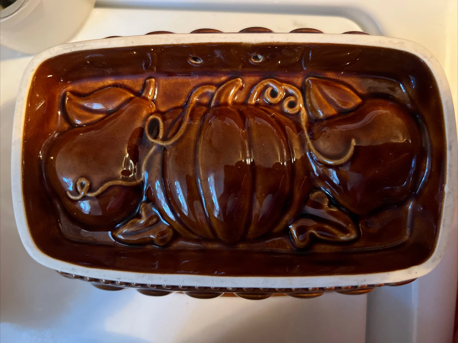 Williams Sonoma Harvest Brown Ceramic Stoneware Mold Loaf Pans 2