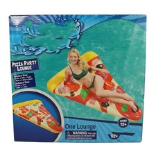 H2OGO Pizza Party Lounge Pool Raft Float By Bestway 12 Yrs 70.9" x 48" x 9.5"