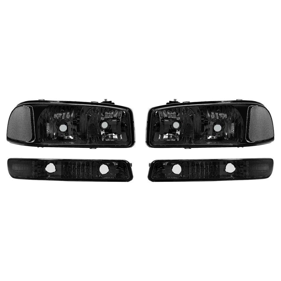 Faróis pretos HECASA lâmpadas de para-choque para GMC Sierra Yukon 1500 2500HD 99-07 - Imagem 2 de 4