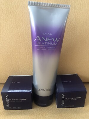 AVON ANEW Platinum Cream Cleanser 4.2 oz  Sealed With 2 Mini Cream Lot - All New