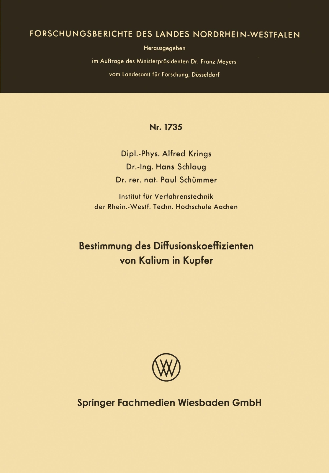 Bestimmung Des Diffusionskoeffizienten Von Kalium In Kupfer | Buch |