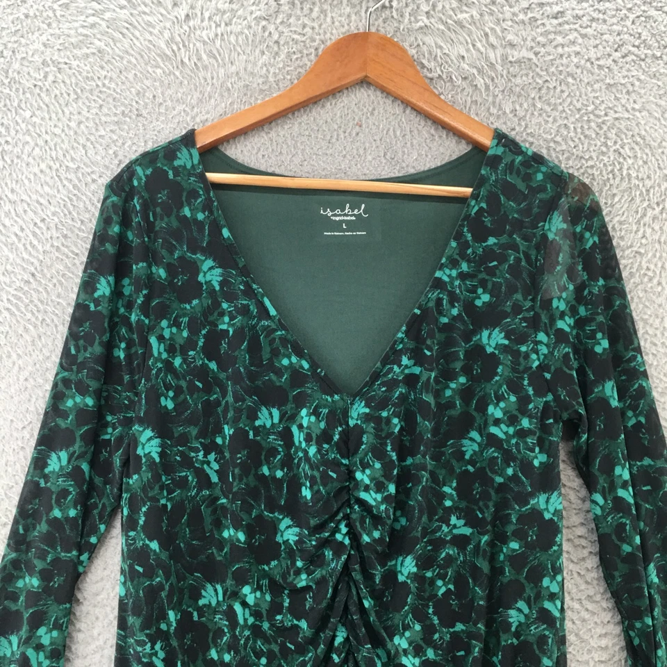 Isabel By Ingrid & Isabel Maternity Bodycon Dress Womens Large Green Long Sleeve - Image 2 of 4