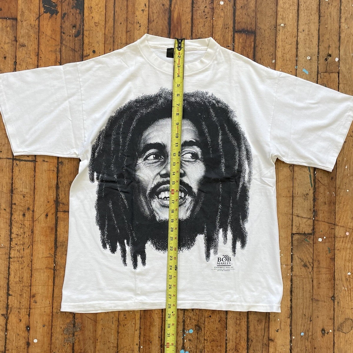 Vintage Bob Marley Black & White Profile Short Sleeve White Vintage Bob Marley Black & White Profile Short Sleeve White