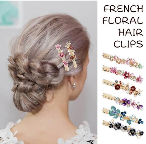 12Pcs Colorful Sparkly Glitter Crystal Hair Jewelry Rhinestone Flower Hair Clips - Picture 3 of 8