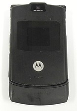 Motorola RAZR V3 - Black and Silver  AT T / Cingular  Cellular Flip Phone