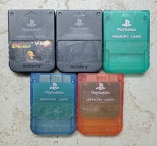 Lot Of 5 Sony PlayStation 1 PS1 Authentic Memory Card OEM PSOne Blue Red Green