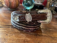 Mexican James Reid Dgn Sterling Silver Belt Buckle Gld Tip 1.5-.75  -31-33  