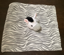 HB Baby Lovey Plush Zebra Gray White Pink 58516 Security Blanket