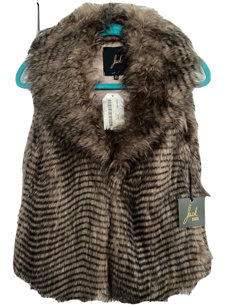 NWT $70 Jack By BB Dakota Faux Fur Vest XS