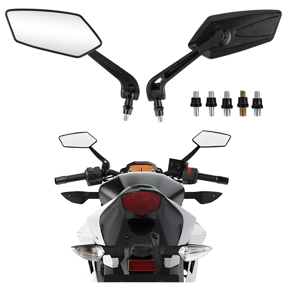 Pair Clear Side Mirrors Rearview Black Wing For Yamaha YZ125 YZ 200 250 450 80 Foto 4 de 4