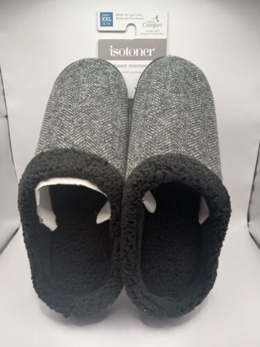 Isotoner BLACK Slip-on Men's Slippers -  XXL  13-14  - NEW WITH TAGS! - Picture 1 of 5