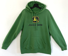 John Deere Men  s M Sweatshirt Green Pullover Hoodie Flaw Deer Logo