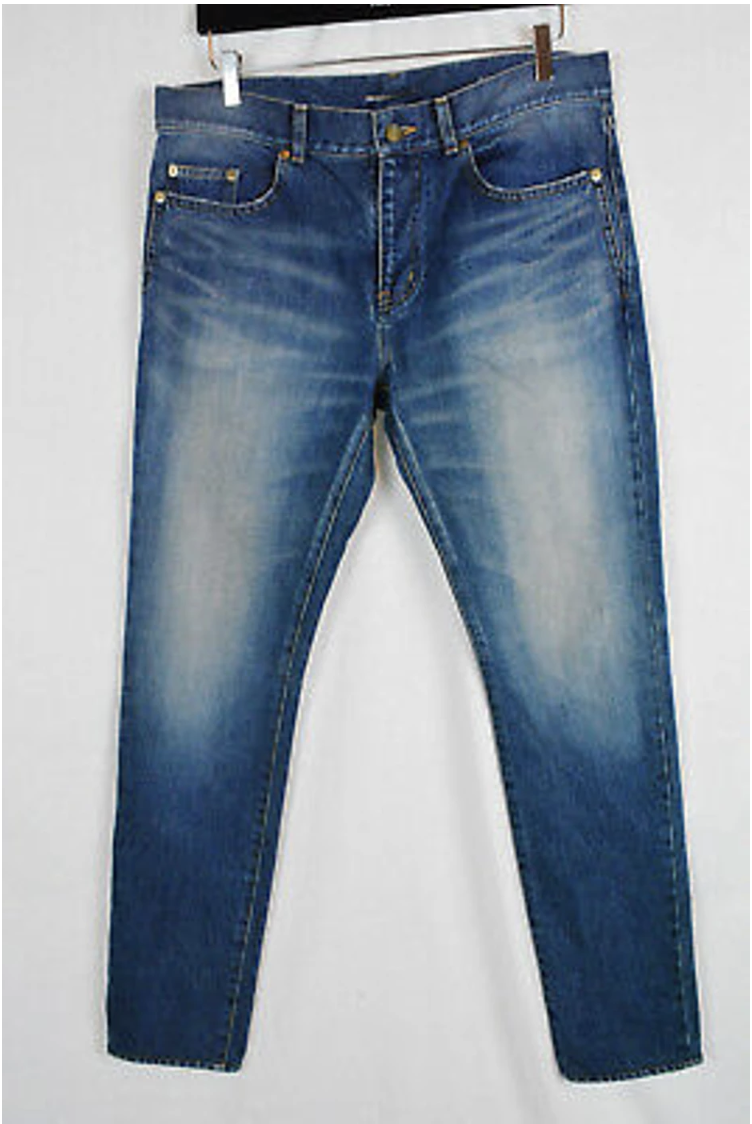 Saint laurent 2016 461223 y897m denim jeans baffo Hedi Silmane taglia 32 d02