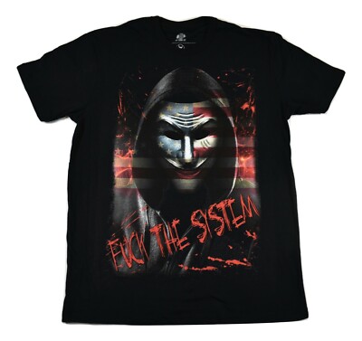 Get Down Art Mens F##K The System Vendetta By Daveed Benito Protest Shirt L, XL