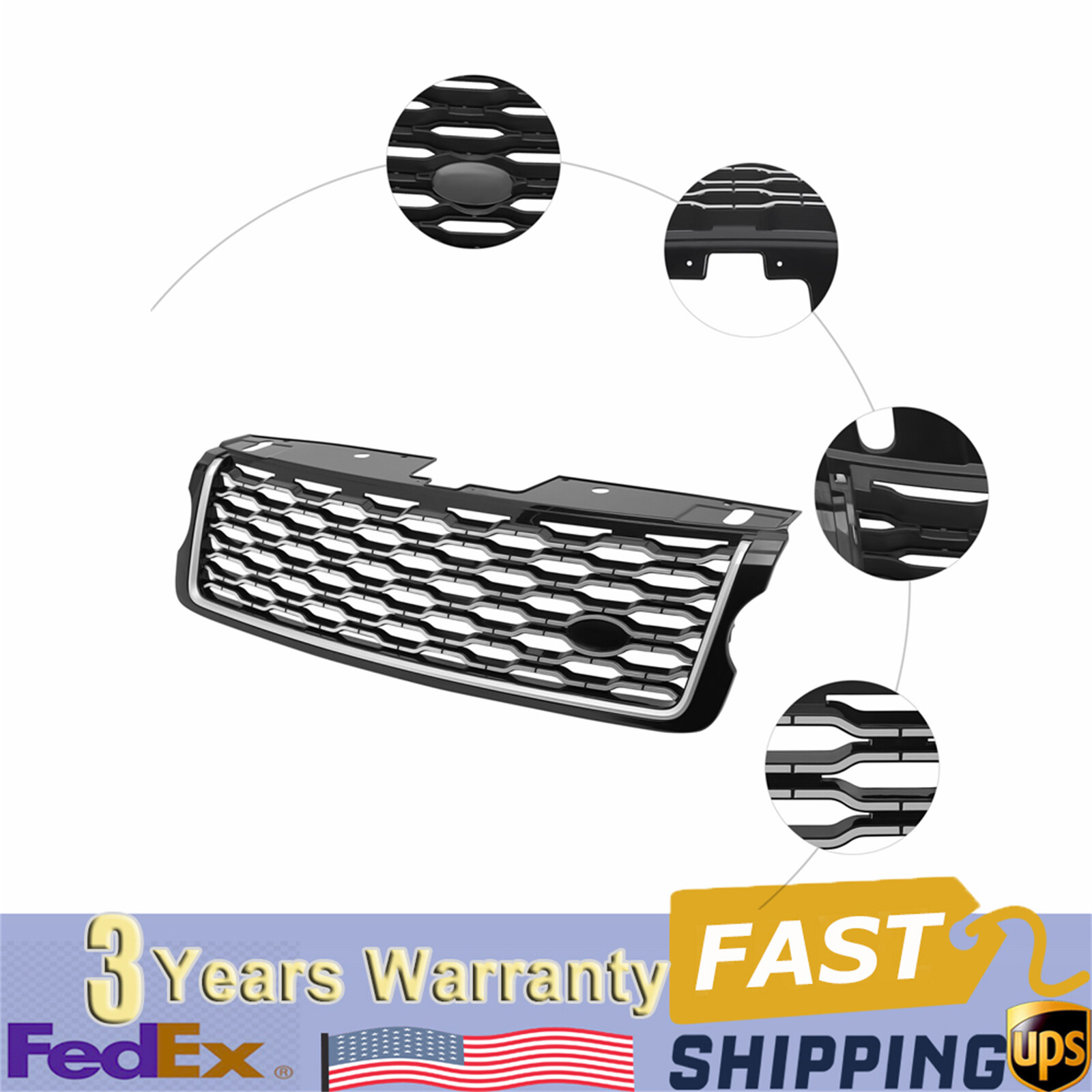 Front Bumper Upper Grille Black For Land Rover 2013-2017 Range Rover Vogue L405