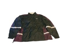 Vintage Reebok Windbreaker Jacket Size XL Black Maroon Zip Up Pockets Y2K 90s