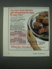 1989 Omaha Steaks Ad - Do your last-minute gift shopping