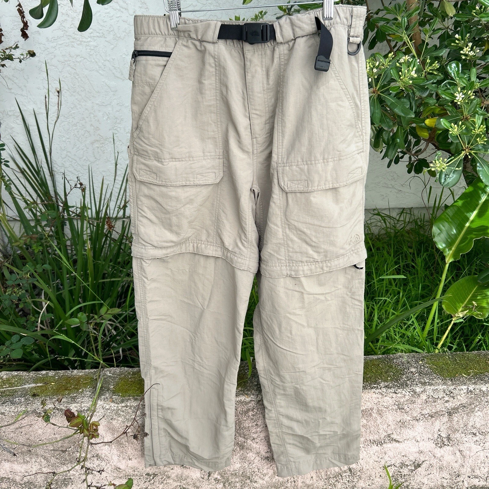 Vintage 2000s The North Face Convertible Hiking Pants L 32x31 Khaki Nylon
