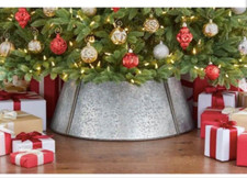 Home Accents Holiday 26 in High Galvanized Metal Christmas Tree Collar/Skirt