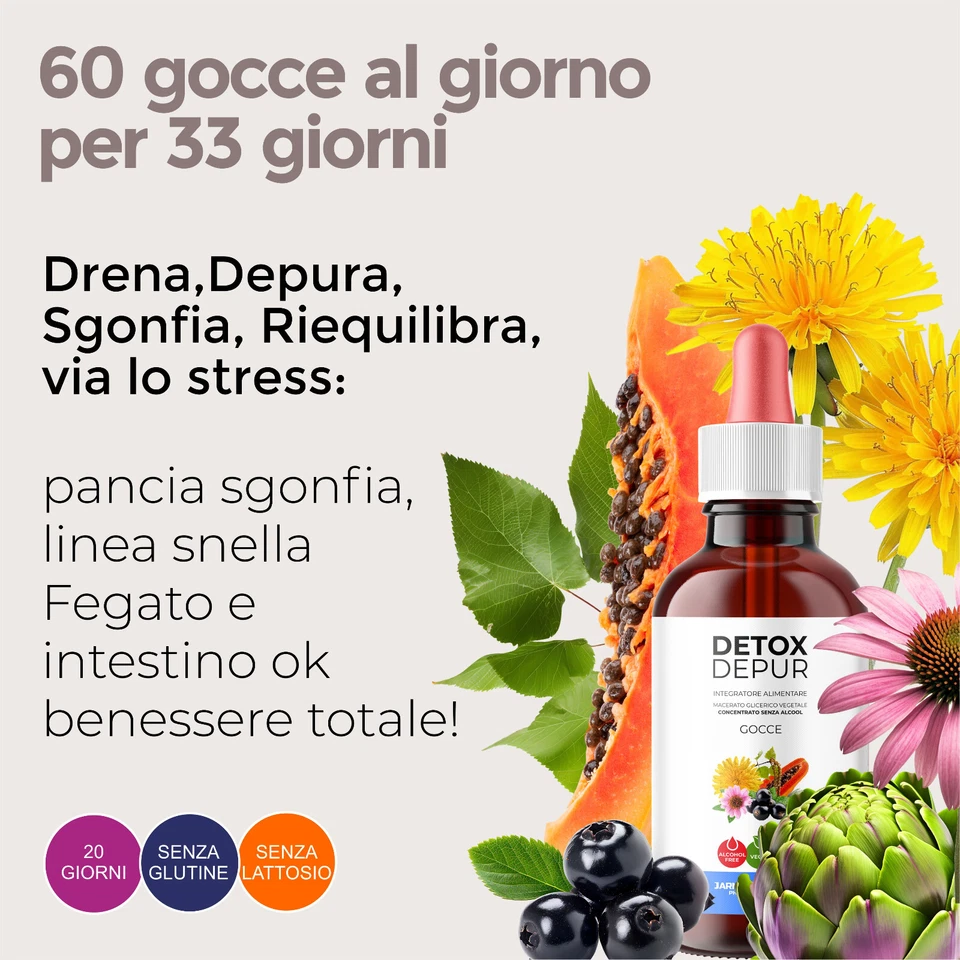 Detox Fegato Gocce 100ml Drenante Forte Disintossicante Con Cardo Mariano - Immagine 4 di 4