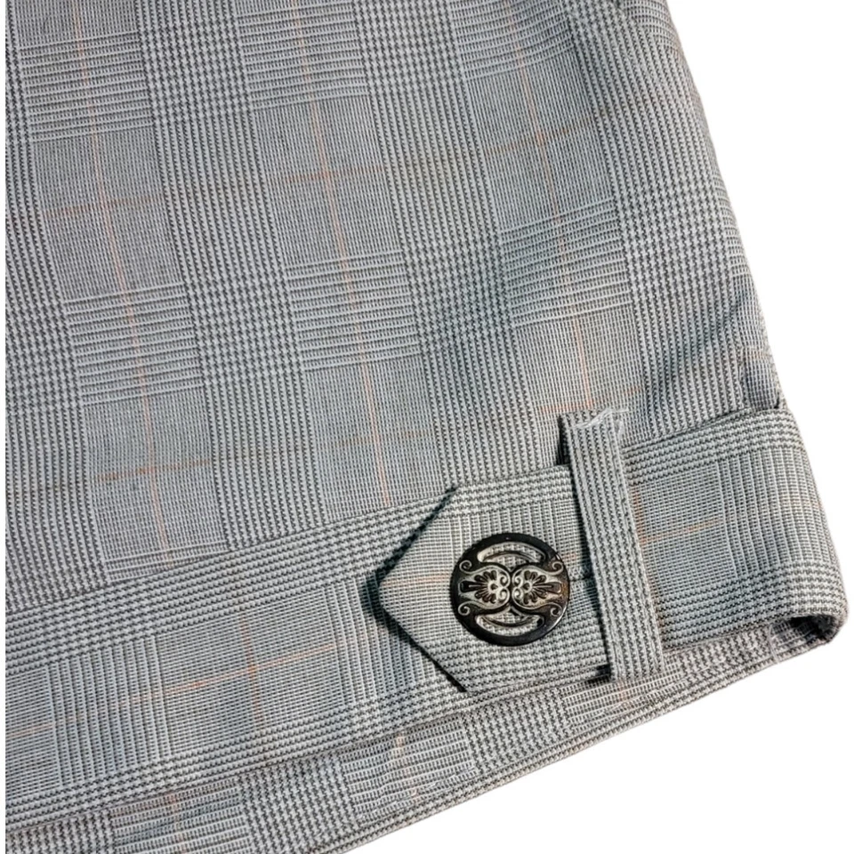 Pantalón Corto ARDEN B Glen Cuadros Cuadros Talla 0 Preppy Dinero Antiguo Colegial Puños Foto 2 de 4