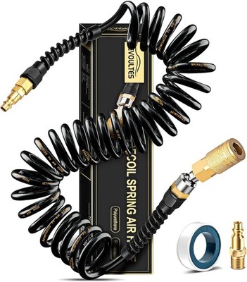 1/4 In x 28 Ft Polyurethane Recoil Air Hose, Upgraded Air Compressor Hose with R