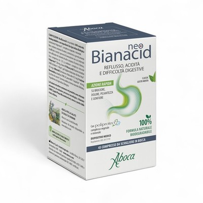 Aboca NeoBianacid Rapid Action Reflux Acidity Digestive Difficulty 45 Cpr